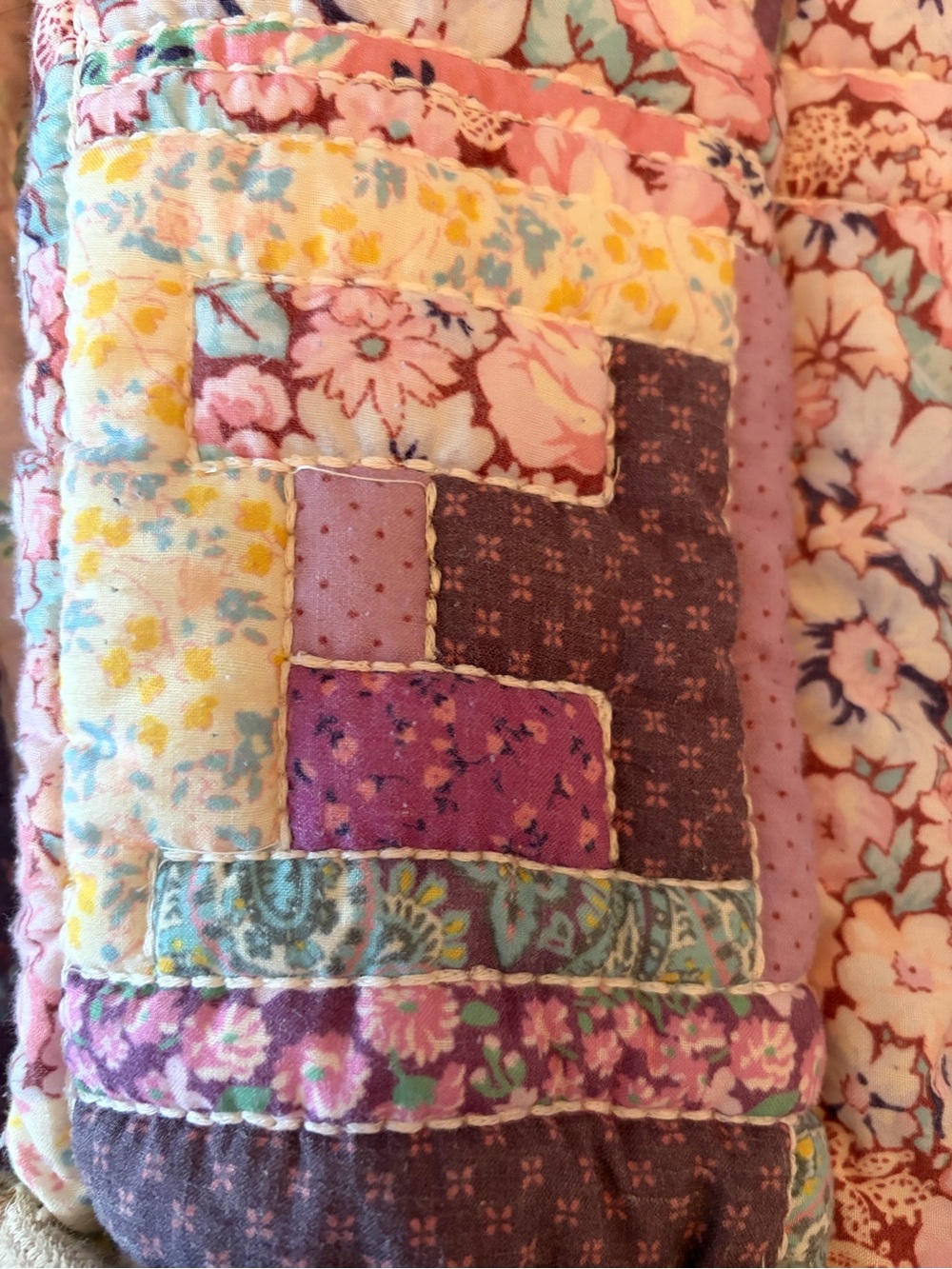 Sea Quilted Patchwork Bomber Jacket in Lavender, Cream & Yellow - Picture 3 of 6